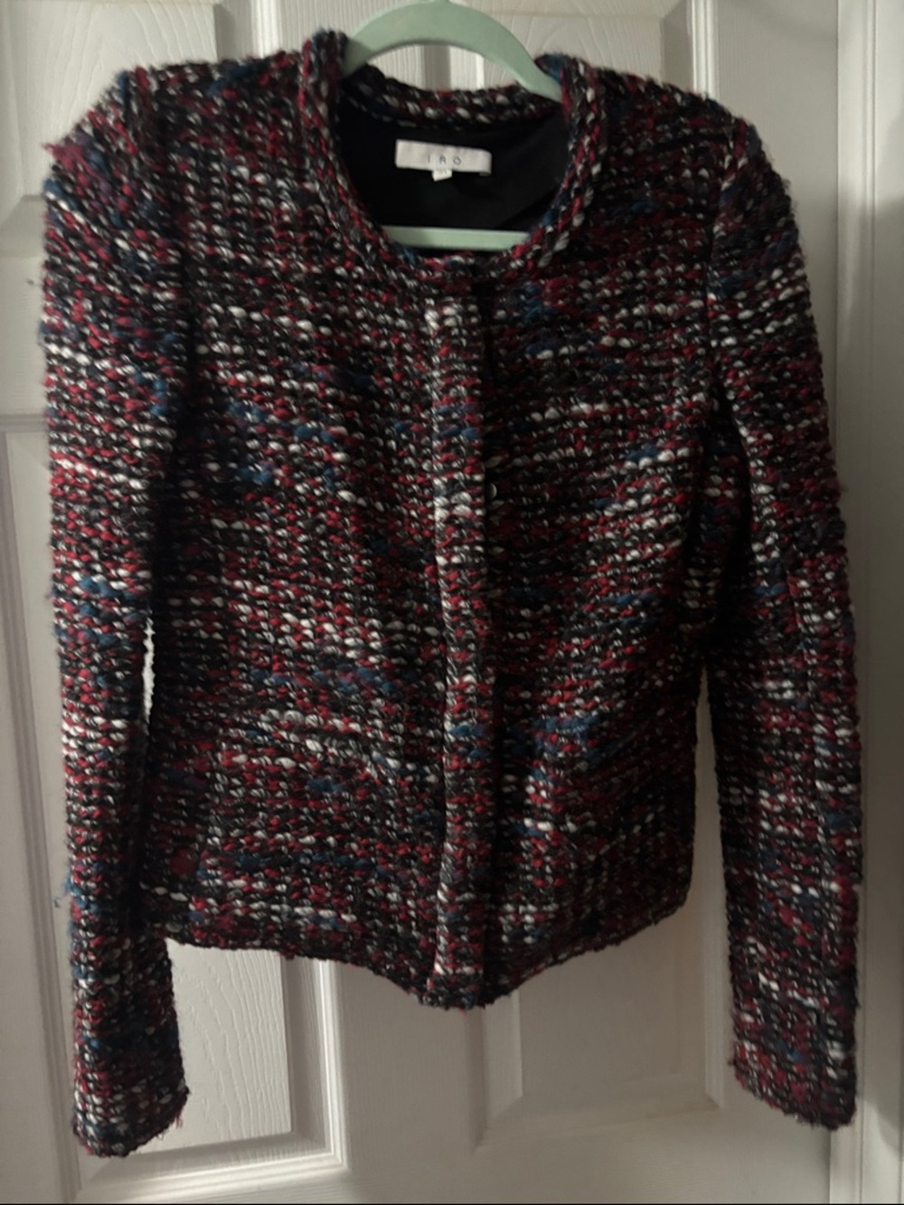 IRO Multicolor Tweed Collarless Jacket